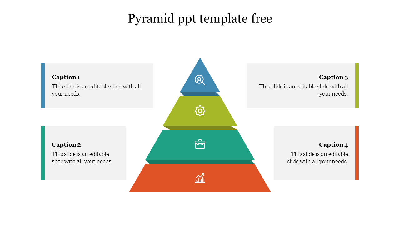 Best Pyramid PPT Template Free Download With Four Node